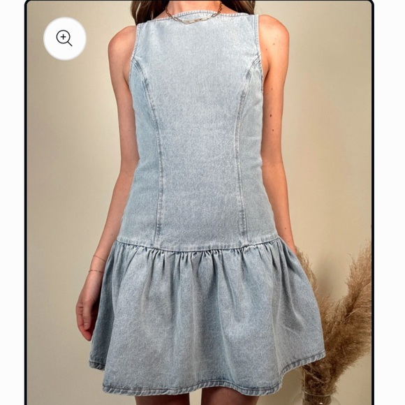 DENIM COUNTRY CONCERT SLEEVELESS DRESS!!! Adorable!!! New! L - Picture 2 of 5